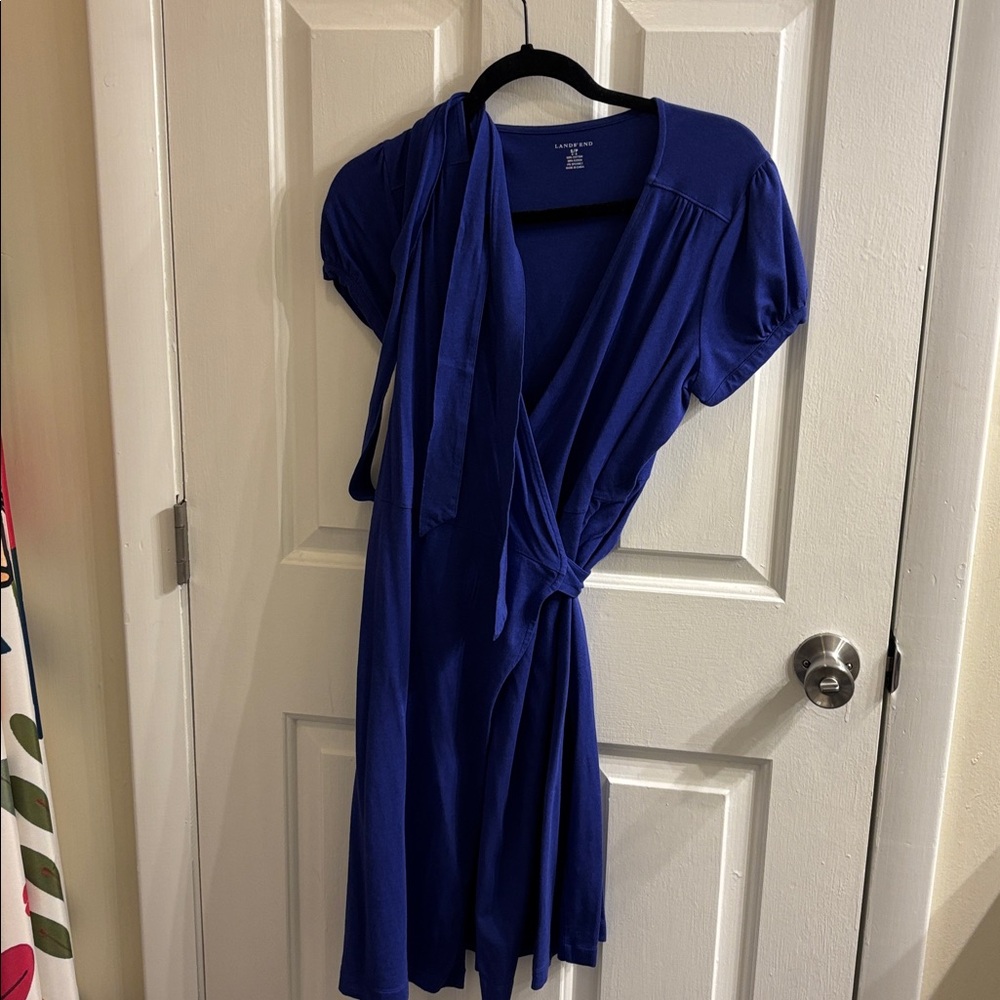 Lands' End Vibrant Blue Wrap Dress